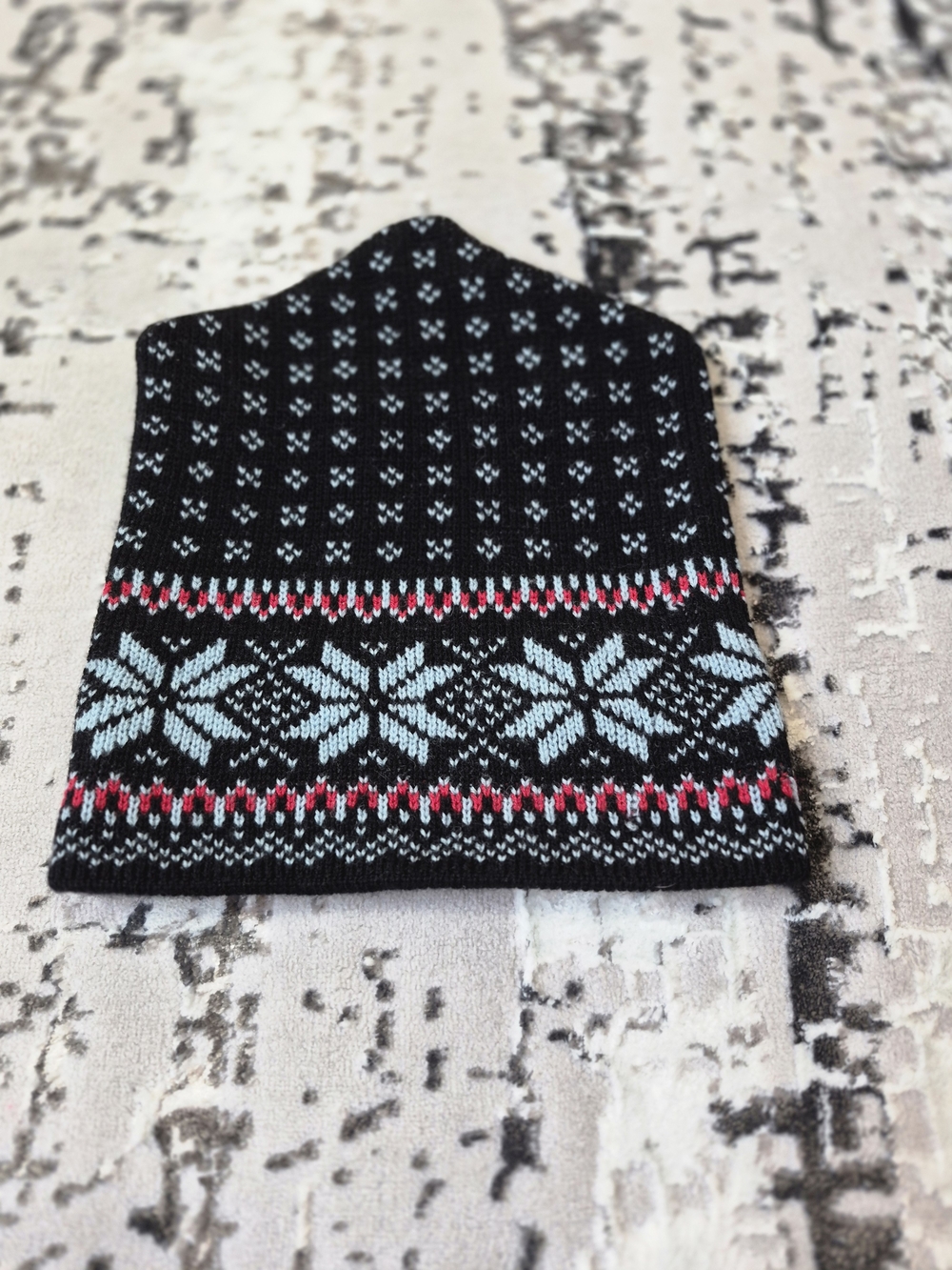 Vintage Delias NY Wool 100% Nordic snowflake design knit beanie unisex one size